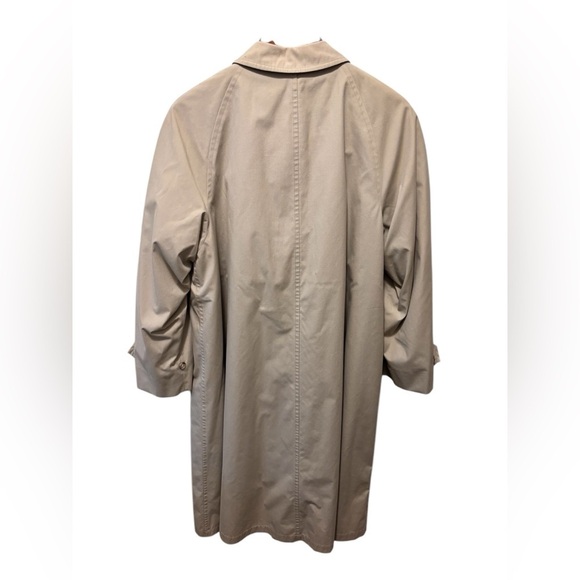 VTG London Fog Calibre Cloth Trench Coat Sz 16 Khaki Zip Out 100% Alpaca Lining - Picture 3 of 12